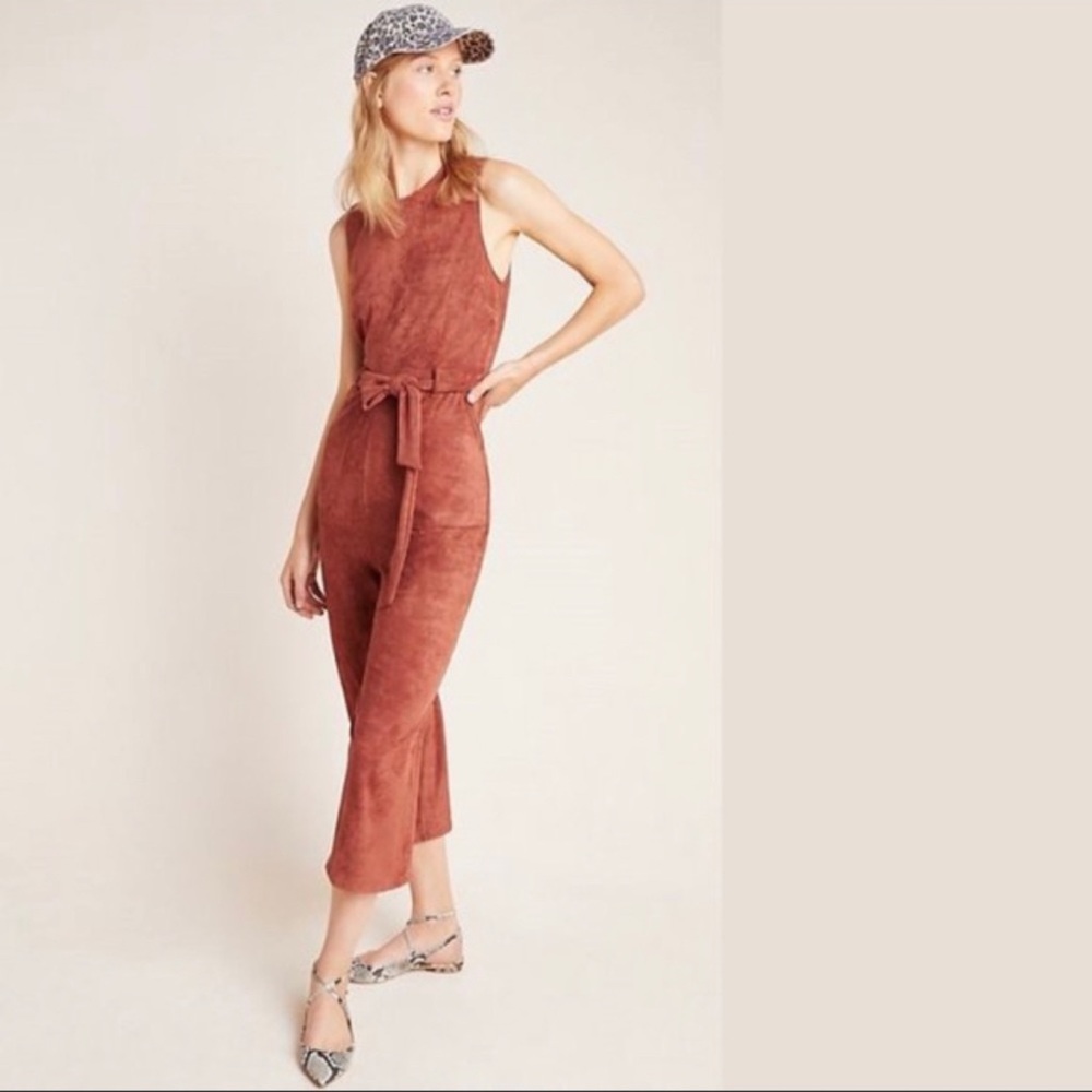 NWT Anthropologie Suede Jumpsuit